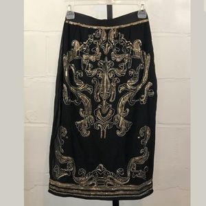 Mieeion Bead Embellished Pencil Skirt Size M Black